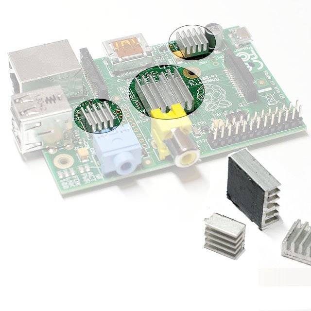 3x Kühlkörper for Raspberry Pi Kühler für Leistung-Behalten / Übertackten