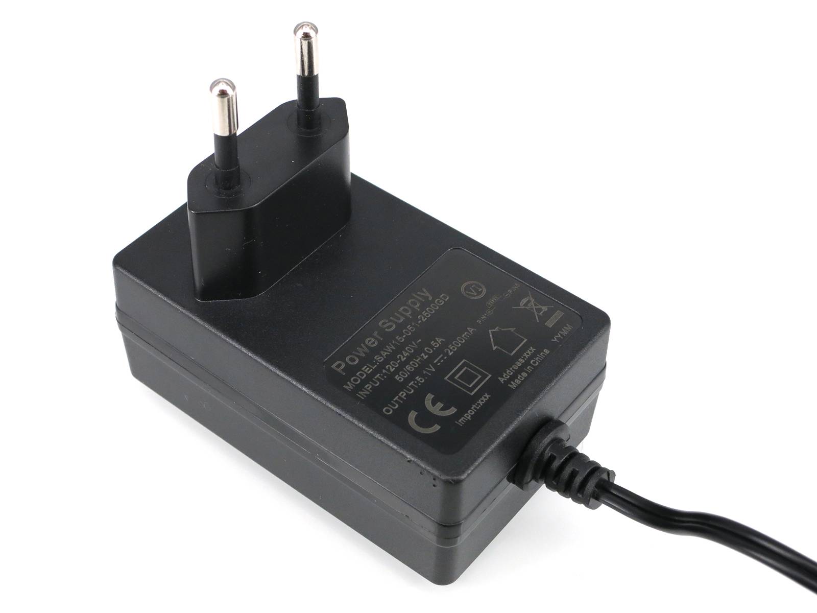 5,1V 2,5A Universal Netzteil micro USB Raspberry Pi 3 Ladegerät Power Adapter Schwarz