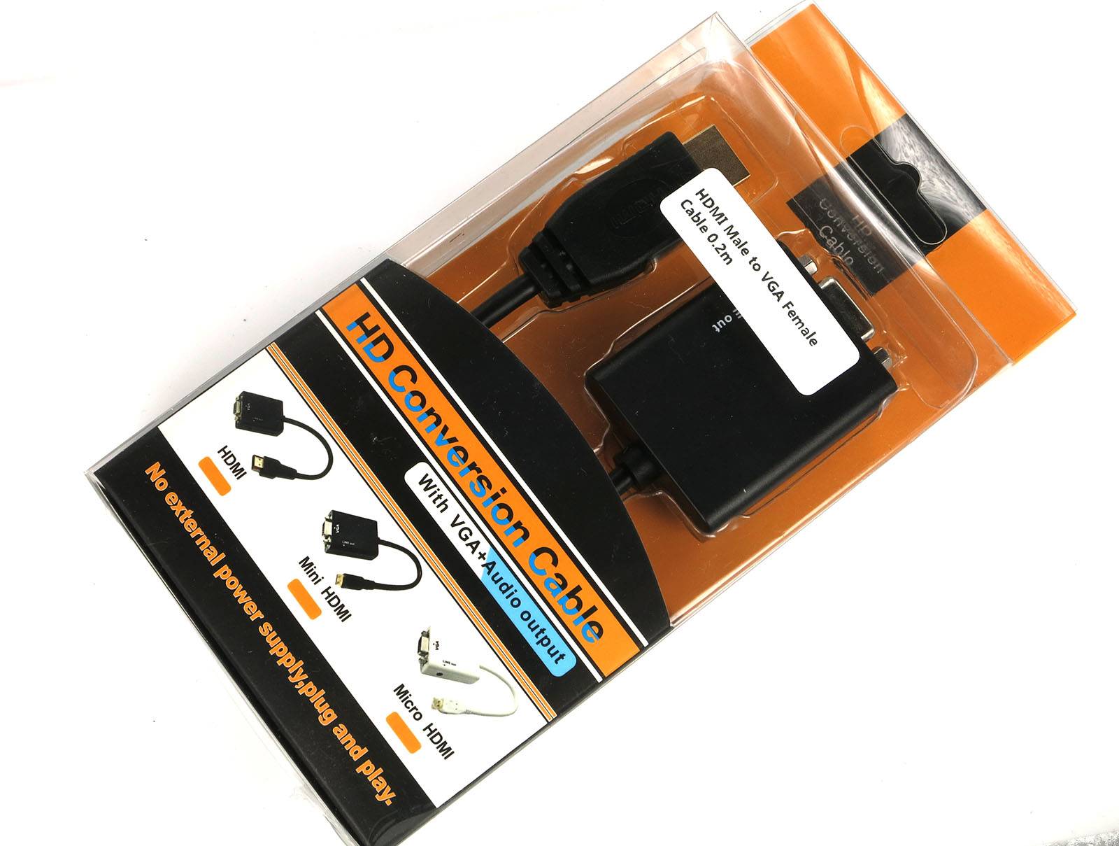 1080P HDMI Male to VGA Female Cable Cord Converter Adapter 0,2m