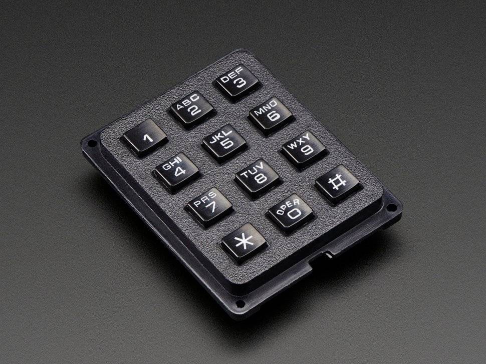 Adafruit 3x4 Phone-Style Matrix Keypad with 12 Buttons 1824