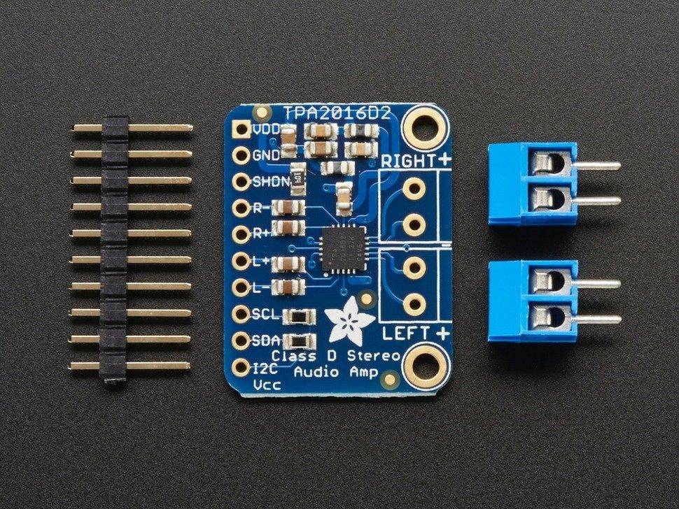 Adafruit Stereo 2.8W Class D Audio Verstärker - I2C Control AGC - TPA2016