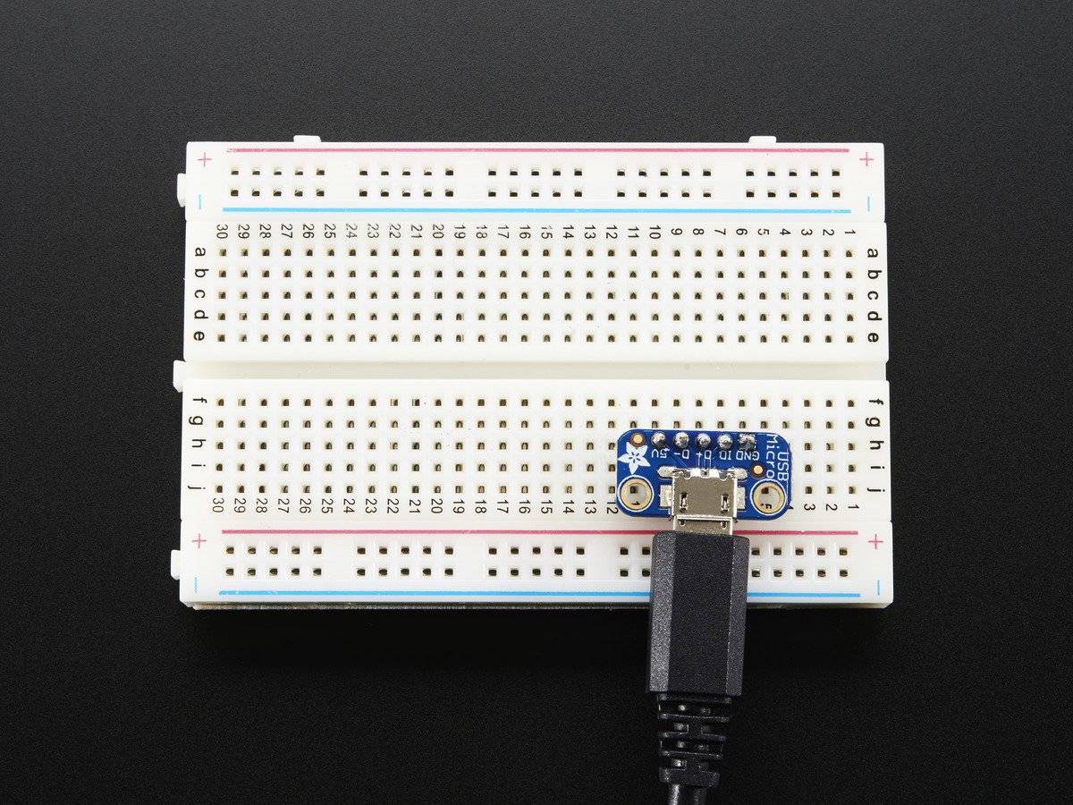 Adafruit USB Micro-B Breakout Board, Adding USB 5V Power to Projects 1833