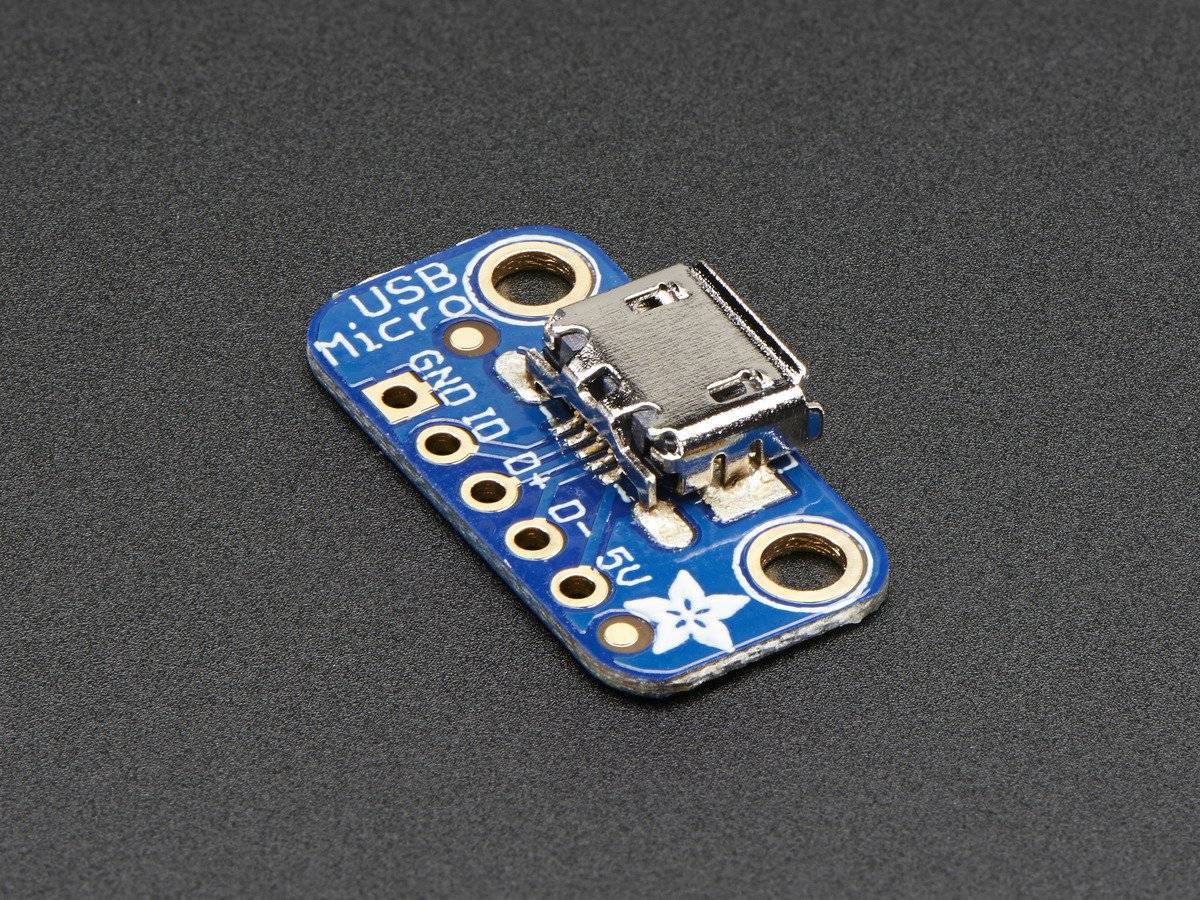 Adafruit USB Micro-B Breakout Board, Adding USB 5V Power to Projects 1833