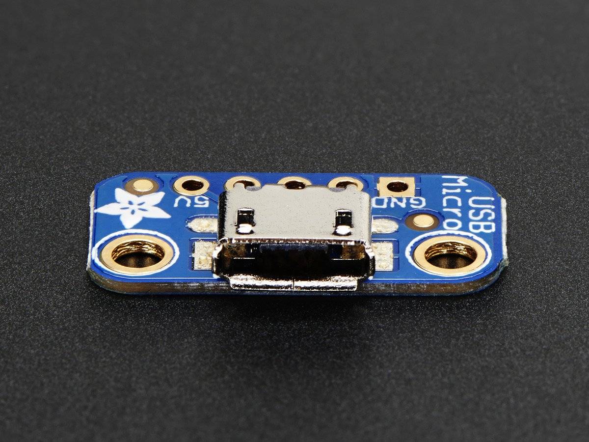 Adafruit USB Micro-B Breakout Board, Adding USB 5V Power to Projects 1833