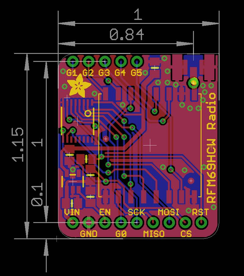 Adafruit Wireless RFM69HCW Transceiver Radio Breakout - 433 MHz 3071
