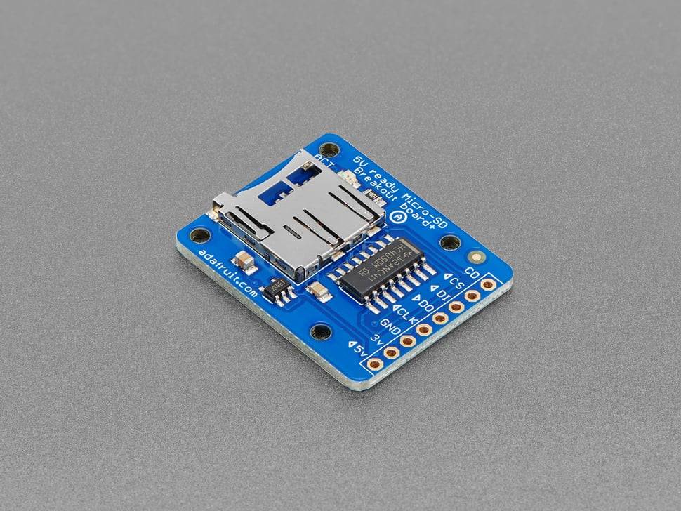 Adafruit MicroSD Card Breakout Board+ Onboard 5V to 3V Regulator 150mAh