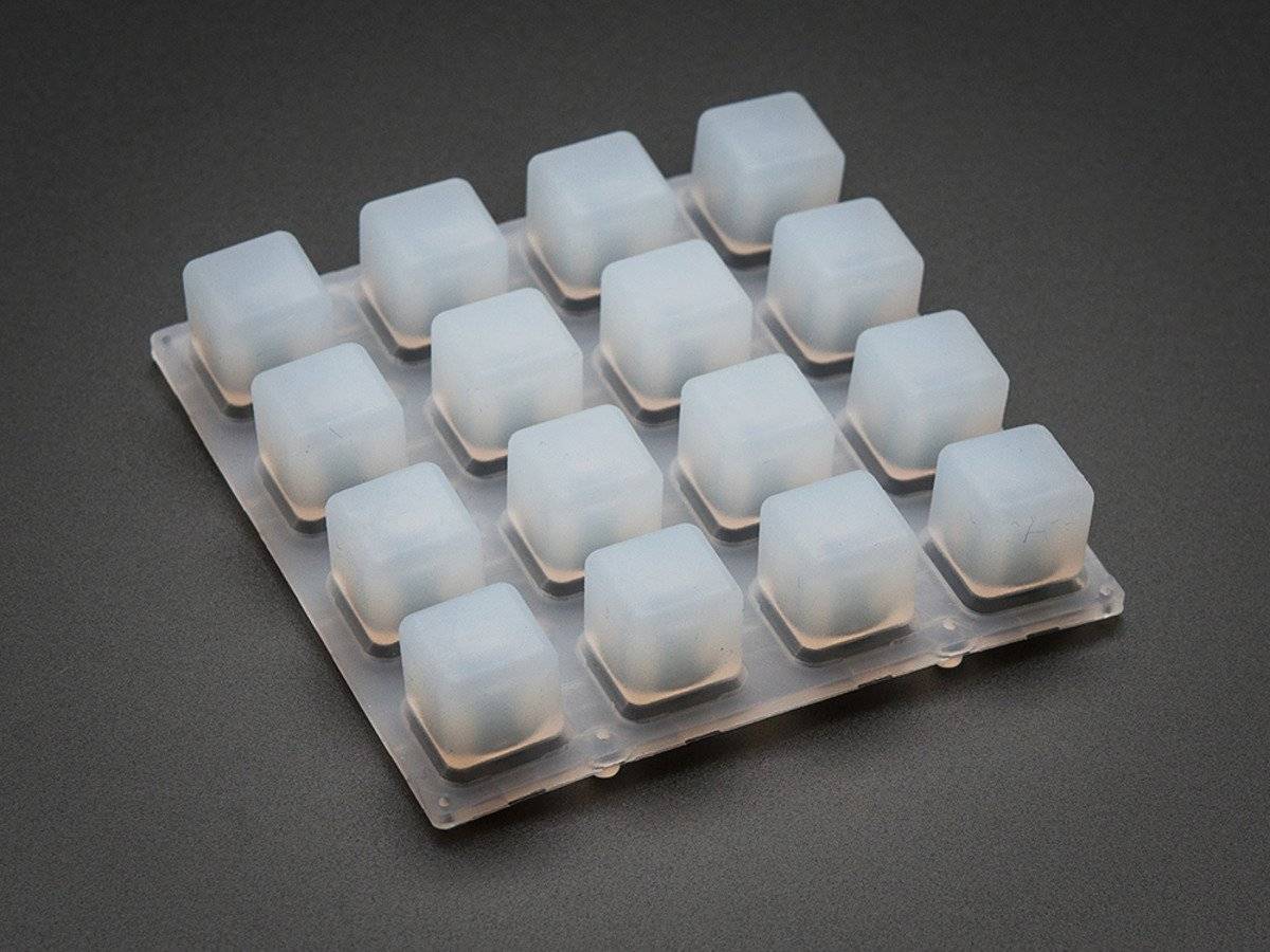 Adafruit Silicone Elastomer 4x4 Button Keypad - for 3mm LEDs 1611