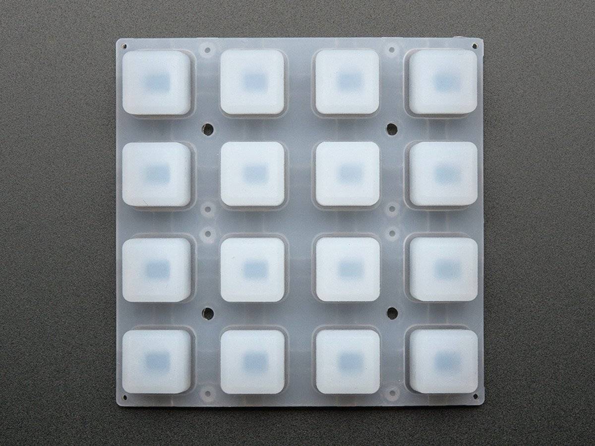 Adafruit Silicone Elastomer 4x4 Button Keypad - for 3mm LEDs 1611