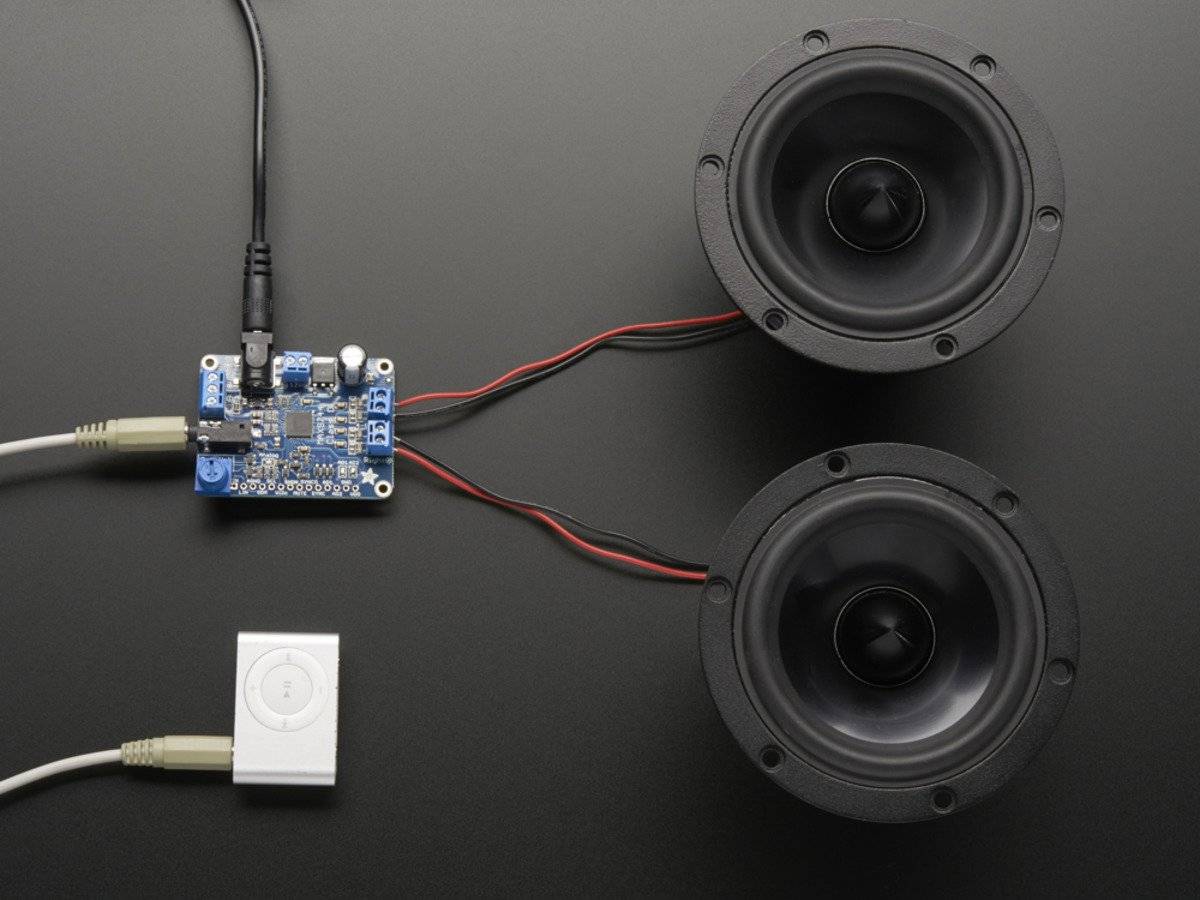 Adafruit Stereo 20W Class D Audio Amplifier - MAX9744, support 2CH 4-8Ohm 20W Speaker 1752