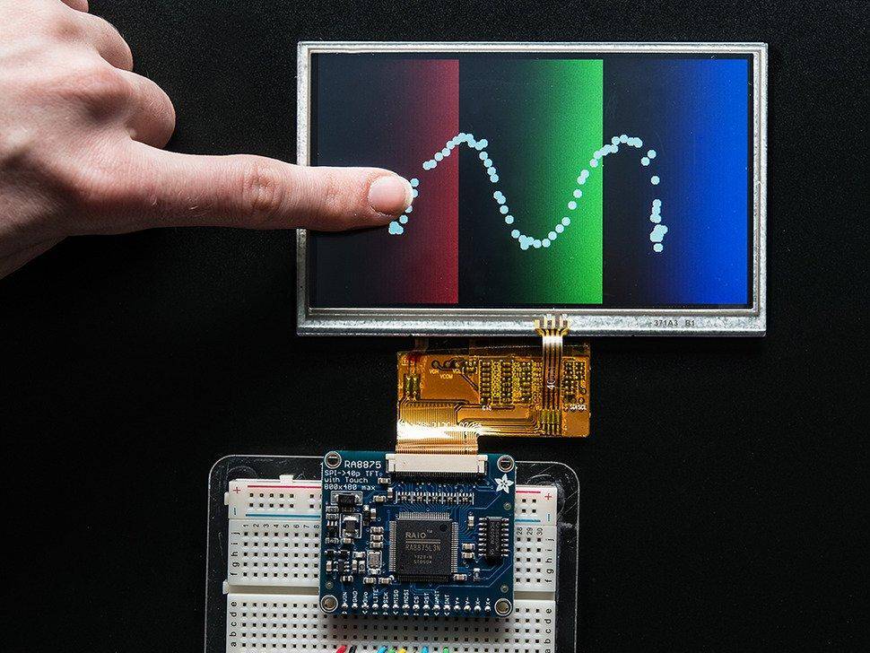 Adafruit 5.0" 40-pin TFT Display, 800x480 mit Touchscreen