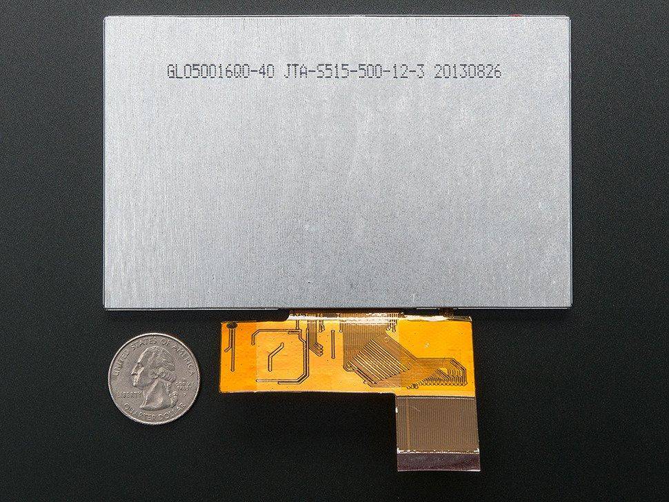 Adafruit 5.0" 40-pin TFT Display, 800x480 mit Touchscreen