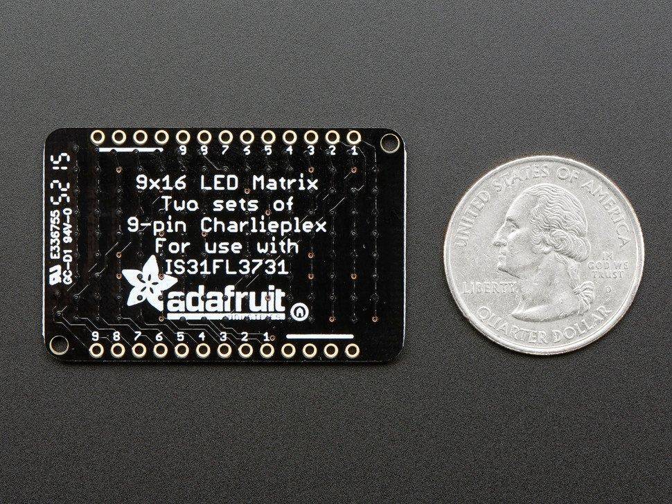 LED Charlieplexed Matrix - 9x16 LEDs - Rot