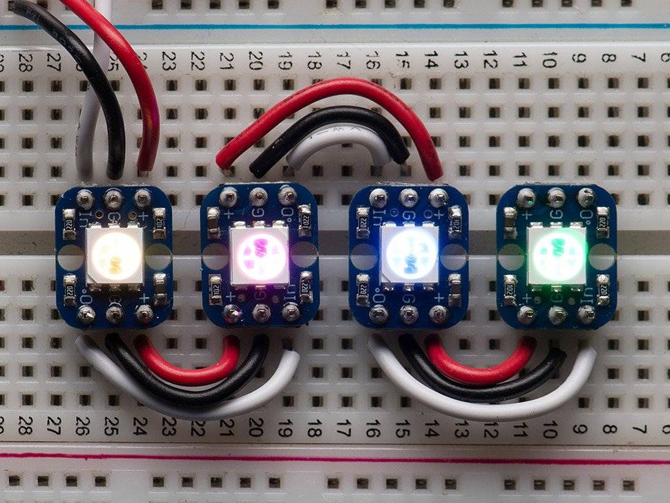 Adafruit Breadboard-friendly RGB Smart NeoPixel Pack of 4