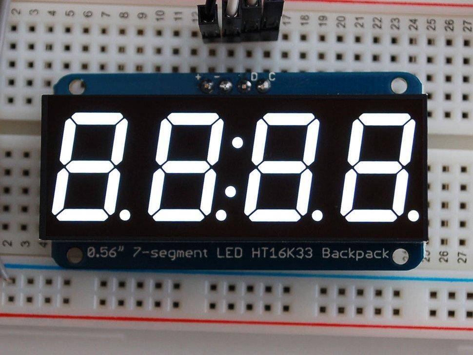 Adafruit 0.56" 4-Ziffern 7-Segment Display mit I2C Backpack - Weiß