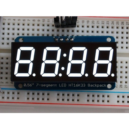 Adafruit 0.56" 4-Ziffern 7-Segment Display mit I2C Backpack - Weiß Adafruit 0.56" 4-Ziffern 7-Segment Display mit I2C Backpack - Weiß