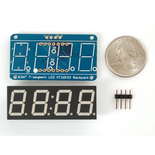 Adafruit 0.56" 4-Ziffern 7-Segment Display mit I2C Backpack - Weiß Adafruit 0.56" 4-Ziffern 7-Segment Display mit I2C Backpack - Weiß
