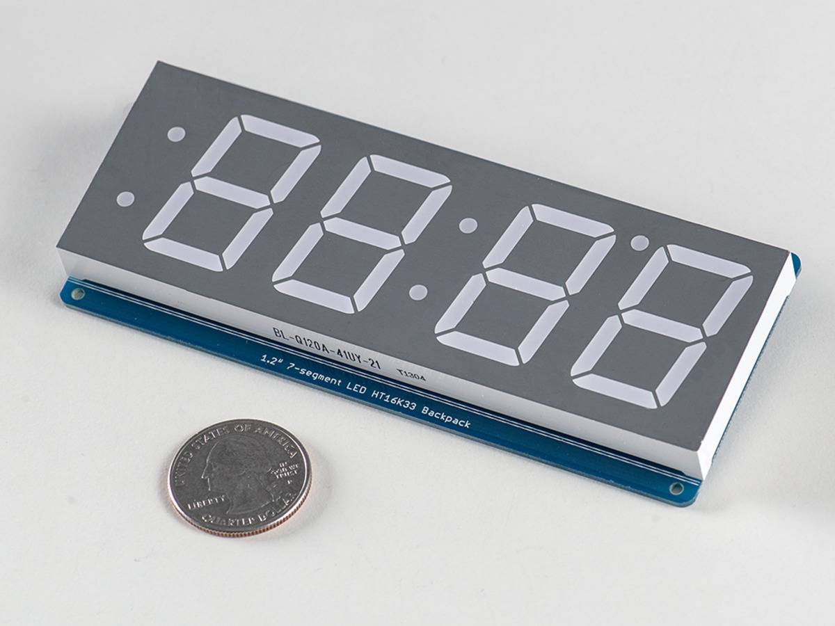 Adafruit 1.2inch 4-Digit 7-Segment Display with I2C Backpack Yellow for Arduino