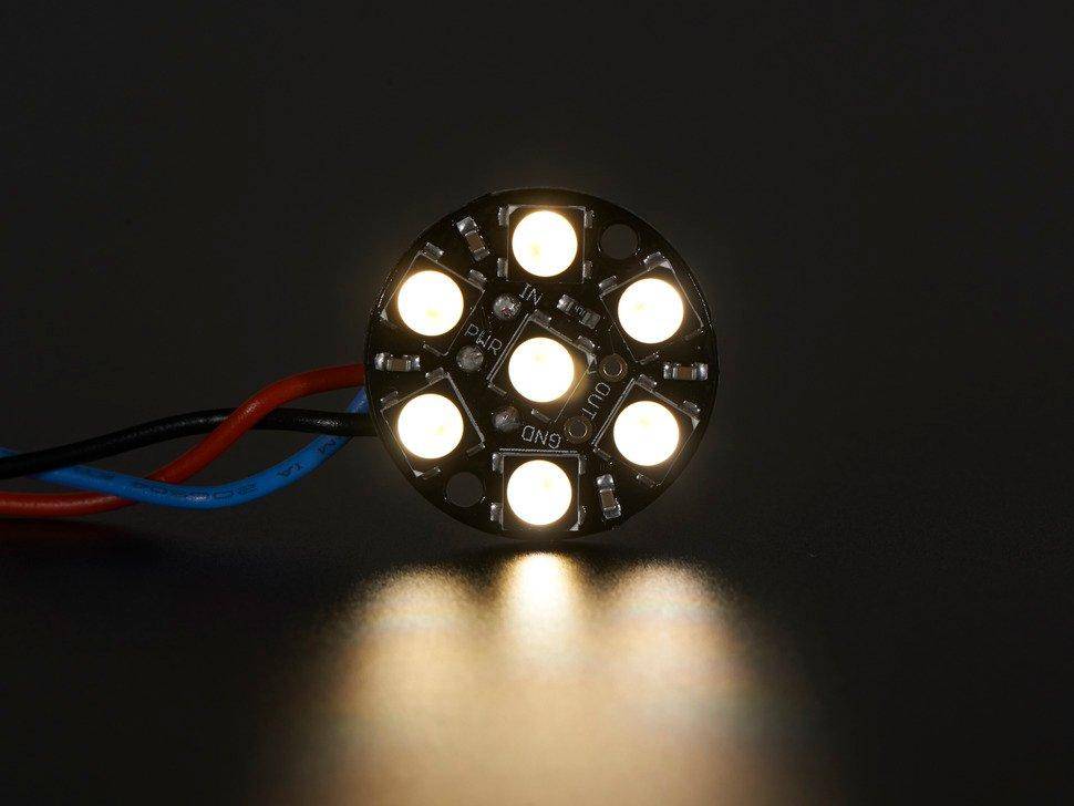 Adafruit NeoPixel Jewel - 7 x 5050 RGBW LED mit integrierten Treibern, natürliches Weiß
