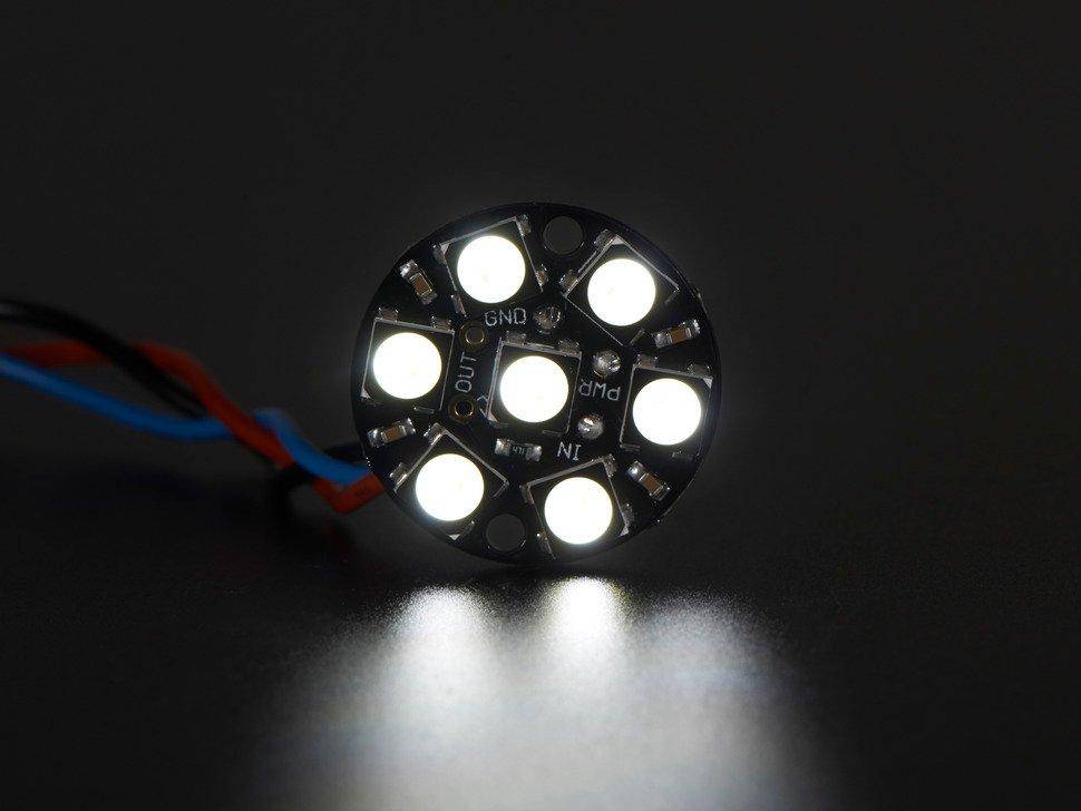 Adafruit NeoPixel Jewel - 7 x 5050 RGBW LED, mit integrierten Treibern, Kaltweiß