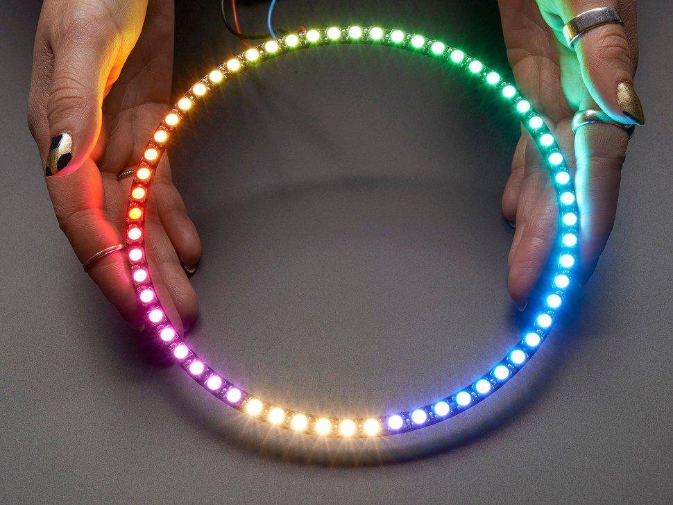 Adafruit NeoPixel 1/4 60 Ring - 5050 RGBW LED mit integrierten Treibern, Warmweiß