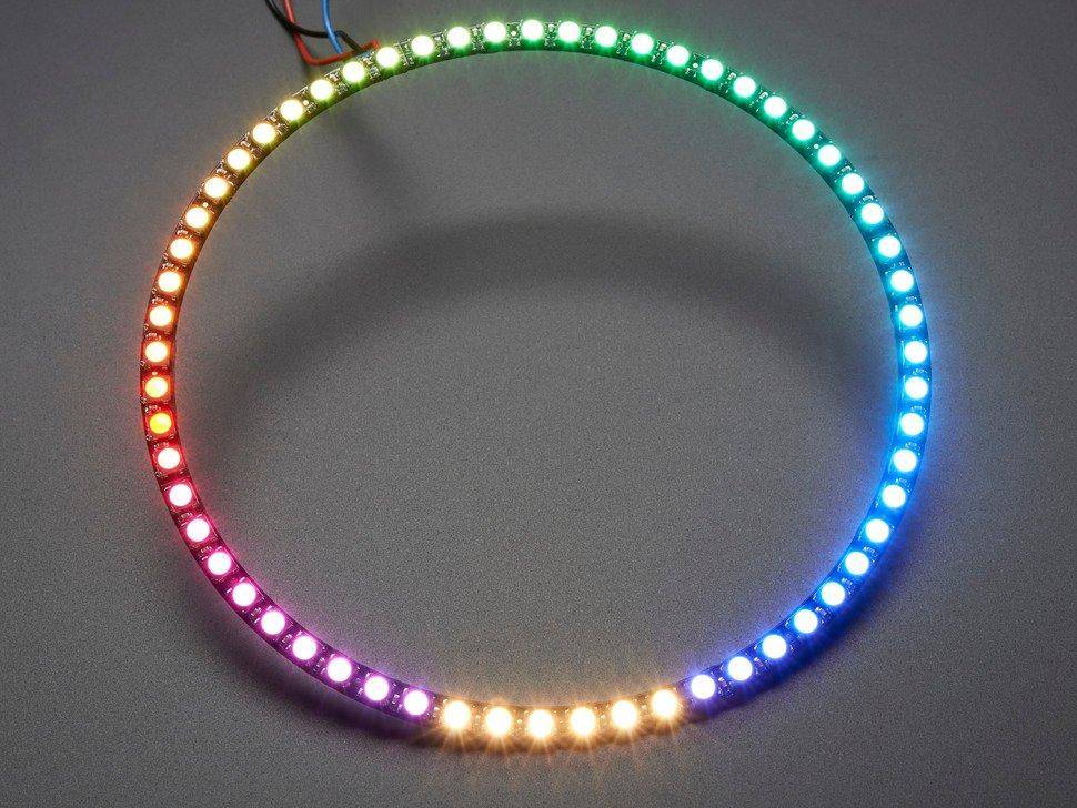 Adafruit NeoPixel 1/4 60 Ring - 5050 RGBW LED mit integrierten Treibern, Warmweiß