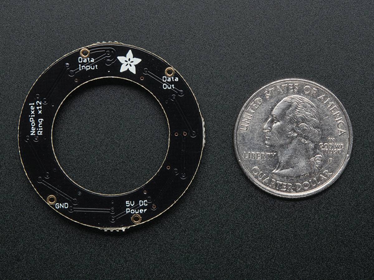 Adafruit NeoPixel Ring - 12 x 5050 RGB LED with Integrated Drivers 1643
