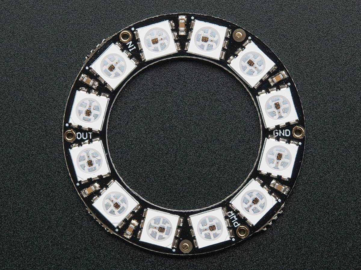 Adafruit NeoPixel Ring - 12 x 5050 RGB LED with Integrated Drivers 1643