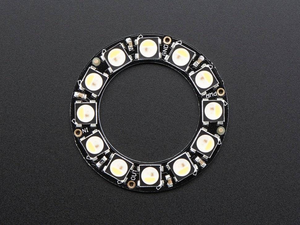 Adafruit NeoPixel Ring 12x 5050 RGBW LEDs Natural White with Integrated Drivers 4500K