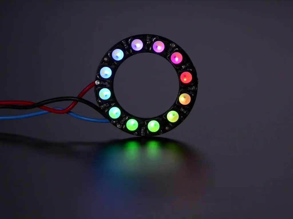 Adafruit NeoPixel Ring - 12 x 5050 RGBW LEDs mit integrierten Treibern, Kaltweiß