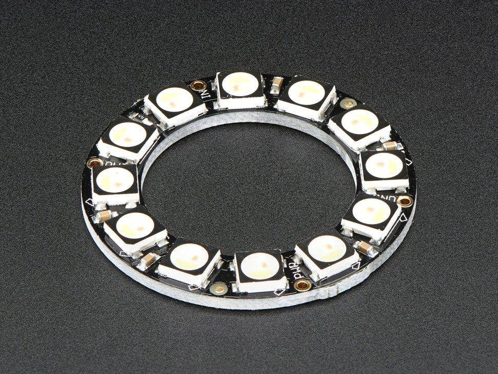 Adafruit NeoPixel Ring - 12 x 5050 RGBW LEDs mit integrierten Treibern, Kaltweiß