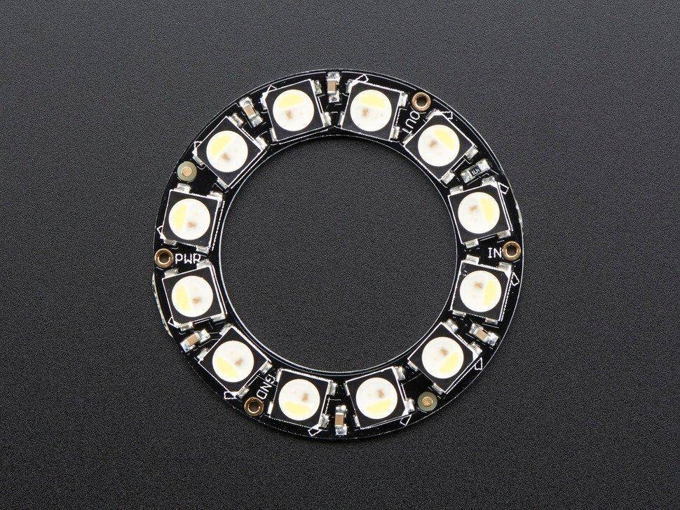 Adafruit NeoPixel Ring - 12 x 5050 RGBW LEDs mit integrierten Treibern, Kaltweiß