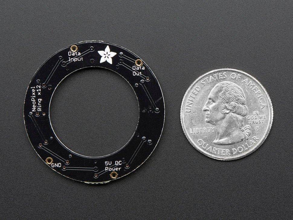 Adafruit NeoPixel Ring - 12 x 5050 RGBW LEDs mit integrierten Treibern, Kaltweiß