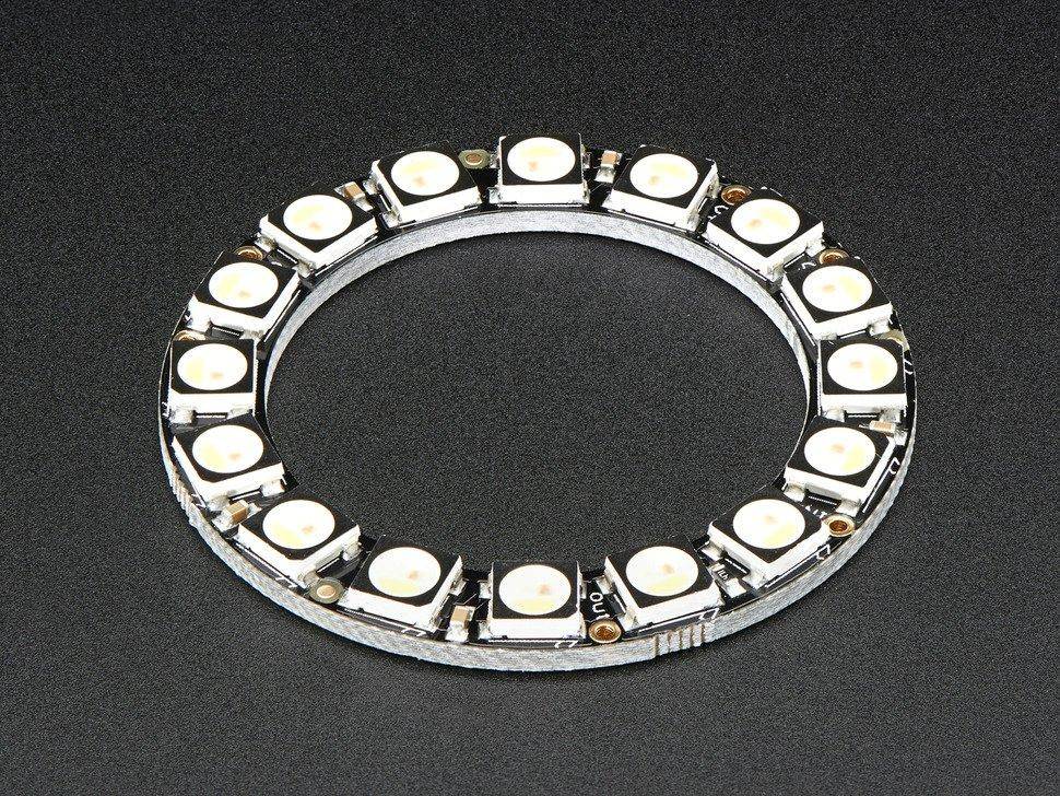 Adafruit NeoPixel Ring - 16 x 5050 RGBW LEDs mit integrierten Treibern, Kaltweiß
