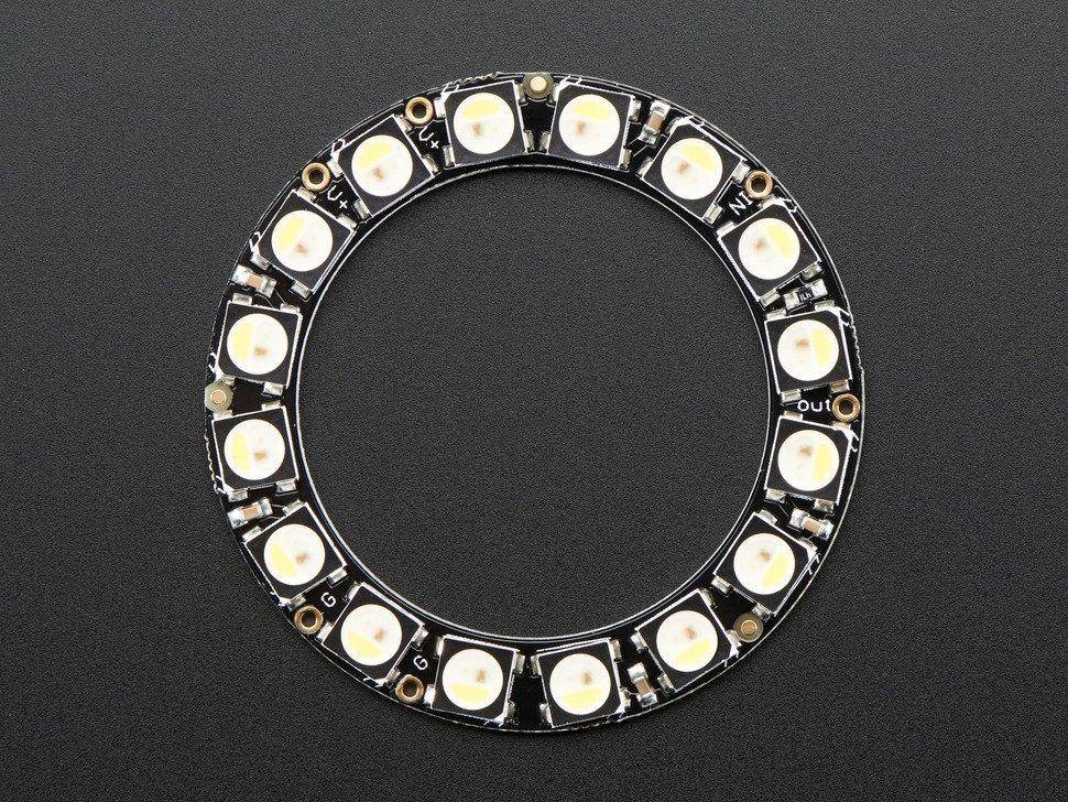 Adafruit NeoPixel Ring - 16 x 5050 RGBW LEDs mit integrierten Treibern, Kaltweiß