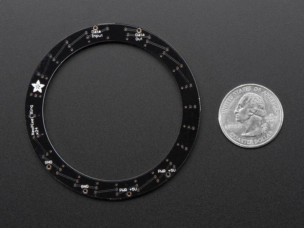 Adafruit NeoPixel Ring - 24 x 5050 RGBW LEDs mit integrierten Treibern, Warmweiß