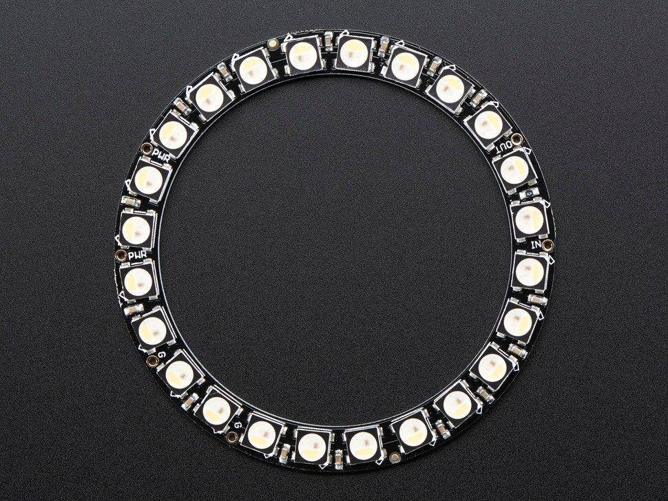 Adafruit NeoPixel Ring - 24 x 5050 RGBW LEDs mit integrierten Treibern, Warmweiß