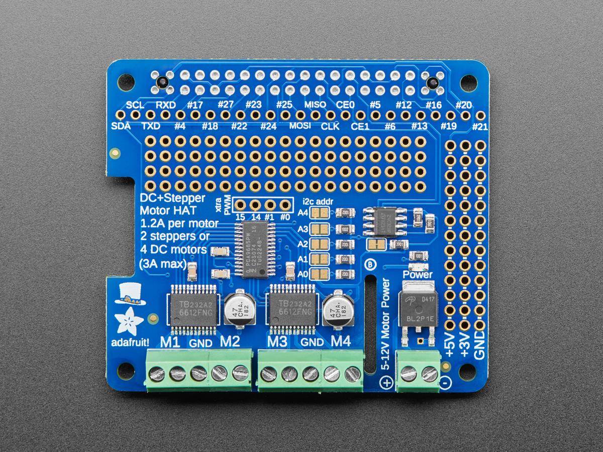 Adafruit DC & Stepper Motor HAT for Raspberry Pi - Mini Kit 2348