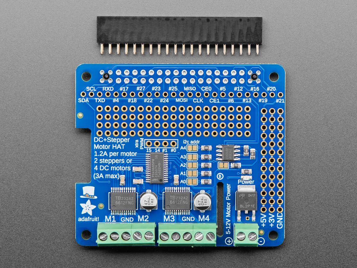 Adafruit DC & Stepper Motor HAT for Raspberry Pi - Mini Kit 2348