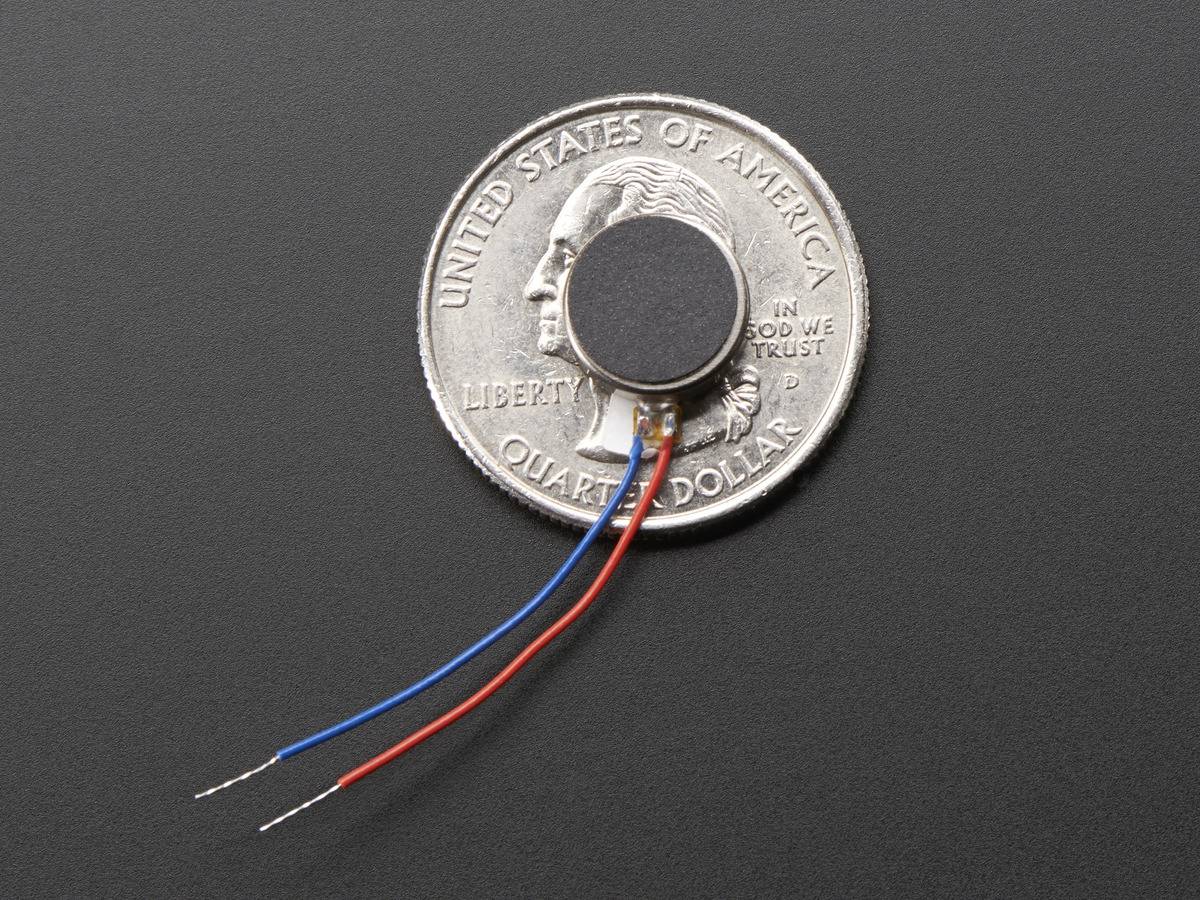 Adafruit Mini Vibrating Motor Disc Buzzing Motor 10mm Diameter 1201