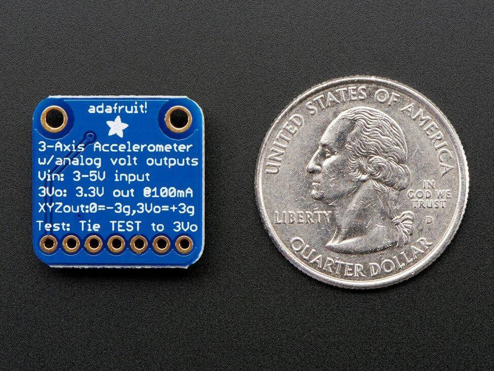 Adafruit ADXL335 - 5V-fähiger Drei-Achsen-Beschleunigungssensor (+-3g Analogausgang)