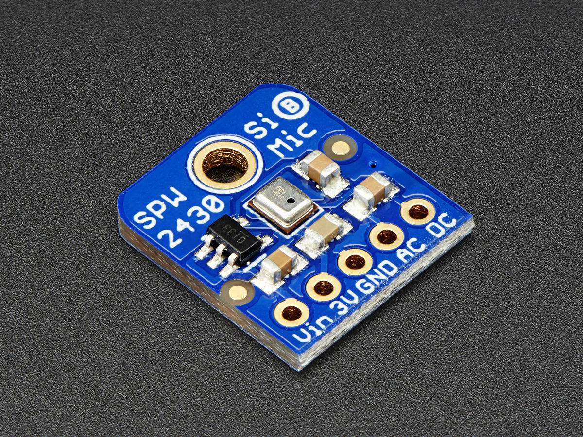 Adafruit Silicon MEMS Microphone Breakout - SPW2430, Range 100Hz - 10KHz 2716