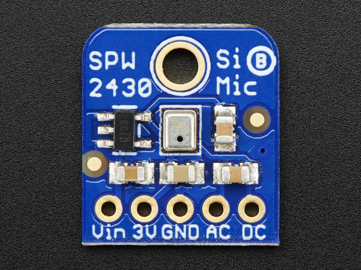 Adafruit Silicon MEMS Microphone Breakout - SPW2430, Range 100Hz - 10KHz 2716