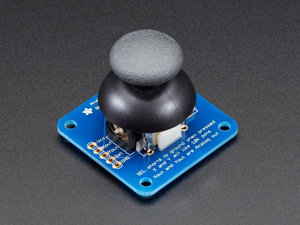 Adafruit Analog 2-axis Thumb Joystick Breakout Board with Select Button 512