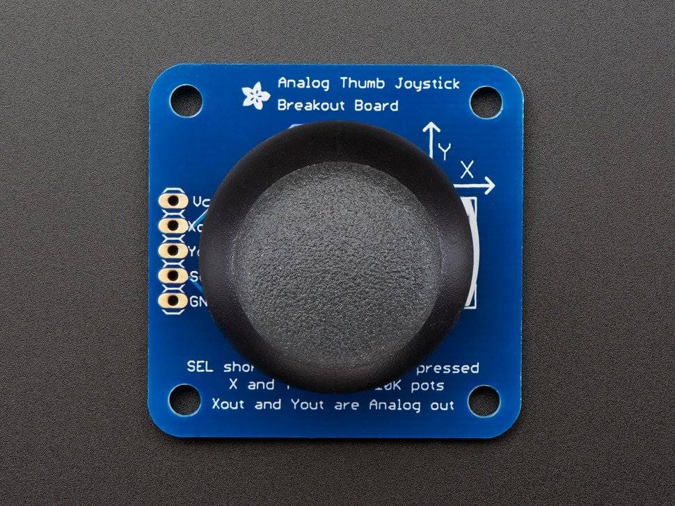 Adafruit Analog 2-axis Thumb Joystick Breakout Board with Select Button 512