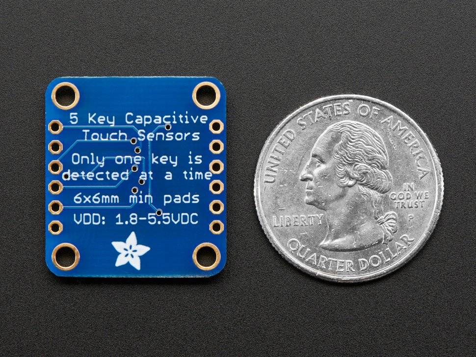 Adafruit Standalone 5-Pad Capacitive Touch Sensor Breakout AT42QT1070