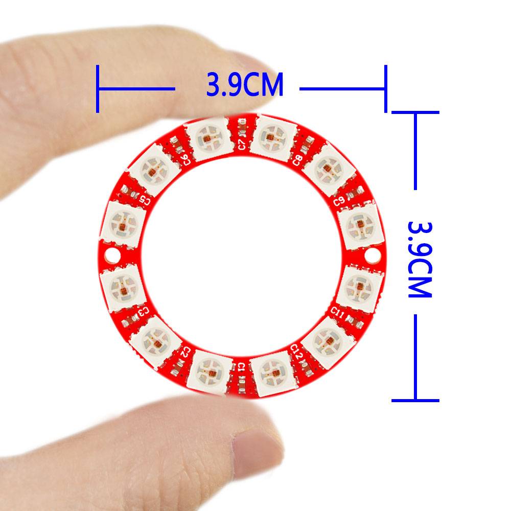 LED Ring 12 x 5050 RGB LEDs WS2812 mit integrierten Treibern