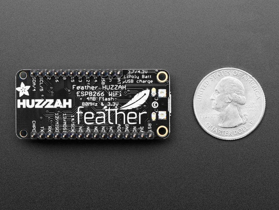 Adafruit Feather HUZZAH mit ESP8266, montiert