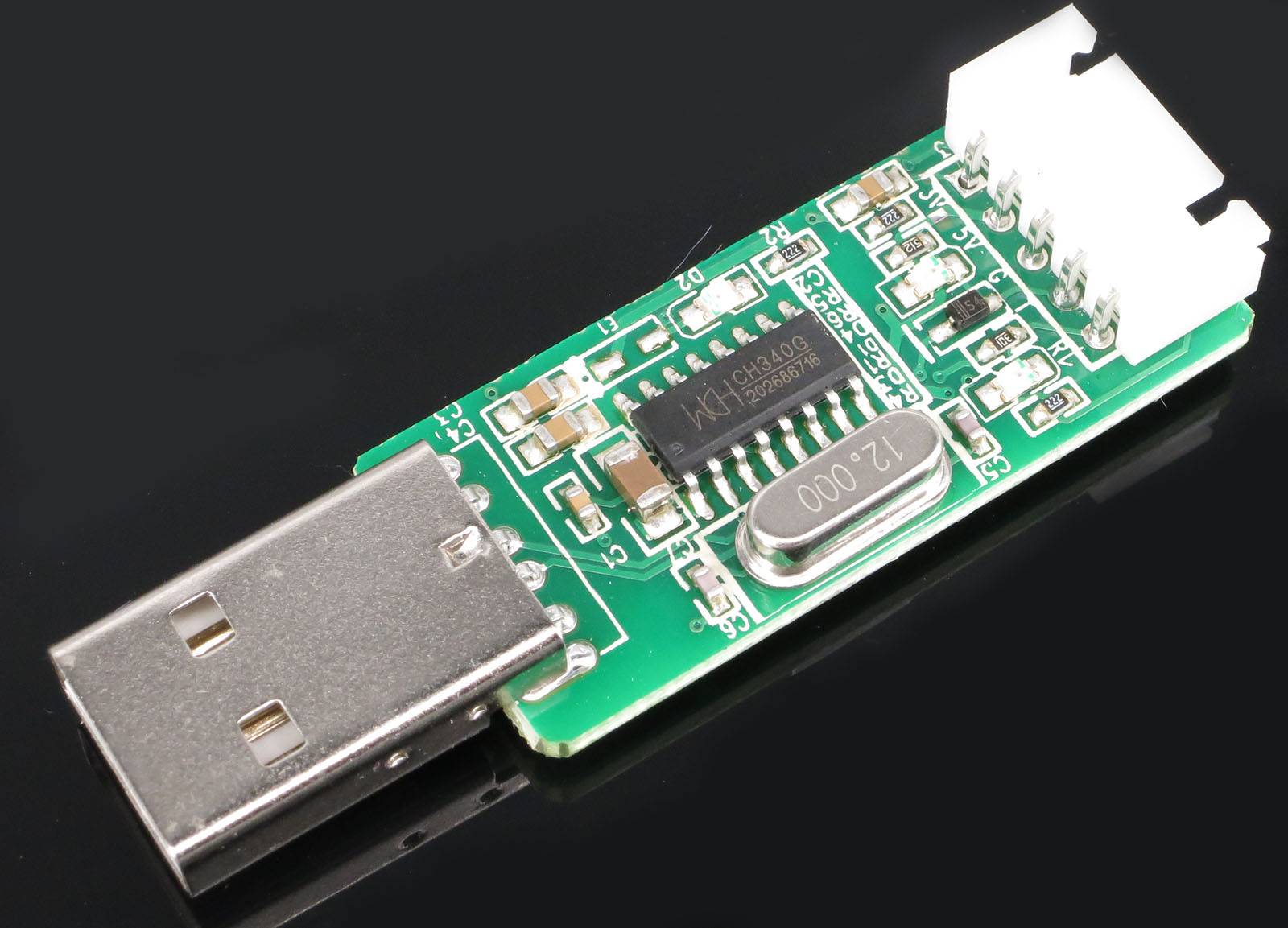 USB A/Female 5Pin pitch 2,54mm Adapter Modul CH340G für Laser Staubsensor