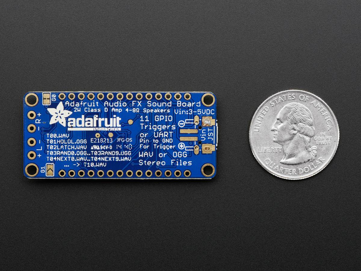 Adafruit Audio FX Sound Board + 2x2W Amp - WAV/OGG Trigger - 2MB