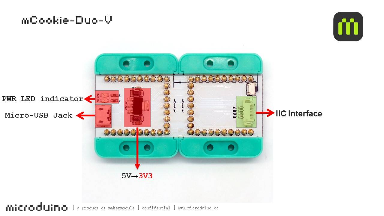 Ausverkauf! Microduino mCookie-Duo-V2 Extension Board Shield Micro-USB IIC Inter